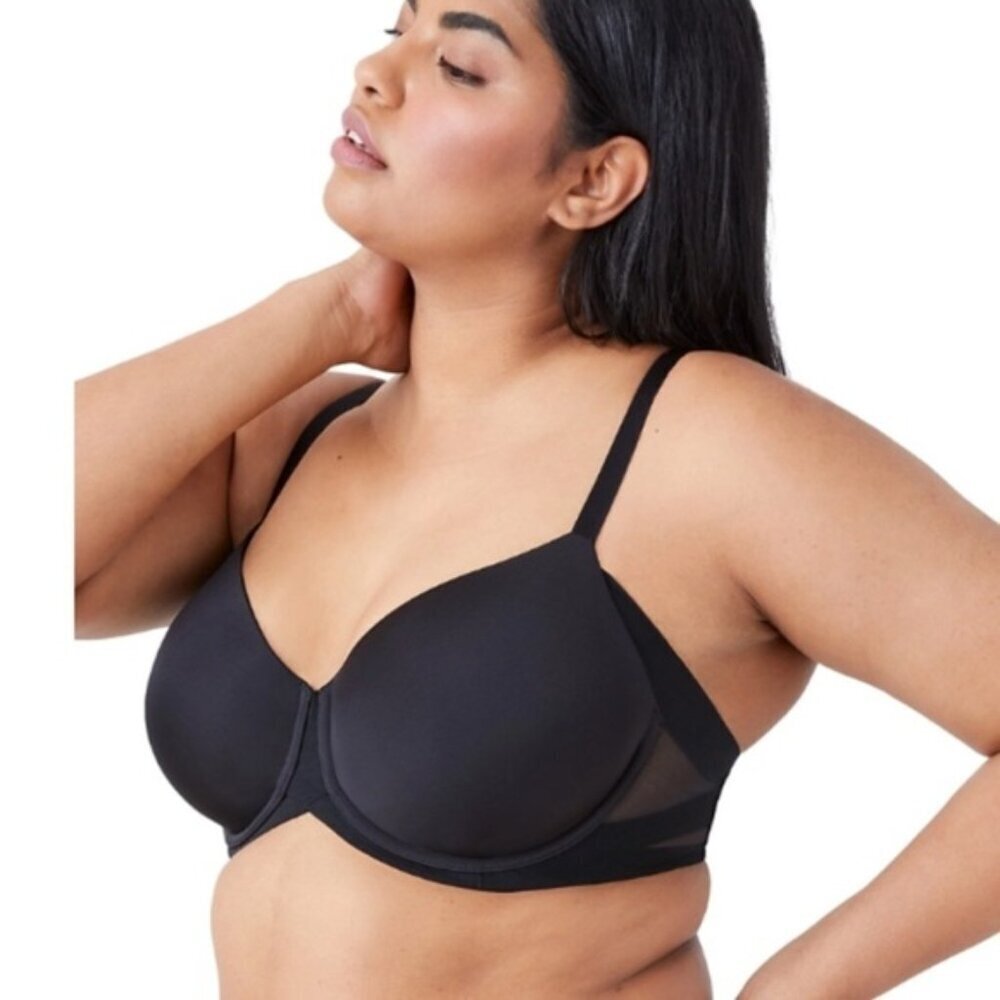 Wacoal Ultimate Side Smoother Underwire T-Shirt Bra Black Size 42D Plus 853281